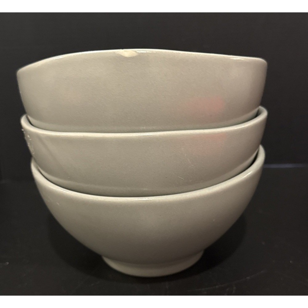 Fortessa Vitraluxe Dinnerware Heirloom Rice Cereal Bowls Smoke Set of 3‎ READ